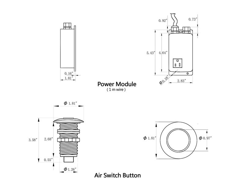 SINKINGDOM Air Activated Switch Button for Sink Garbage Disposal Part, Matte Black - Image 4